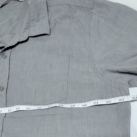 Travis Mathew Men's Button Up Shirt XL Gray Short Sleeve Cotton Poly Casual - Picture 9 of 10